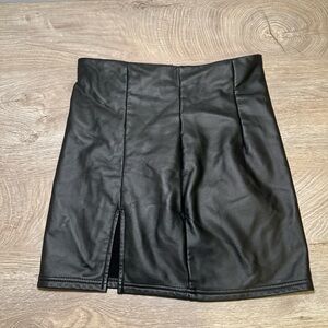 Shein Black Faux Leather Mini Skirt